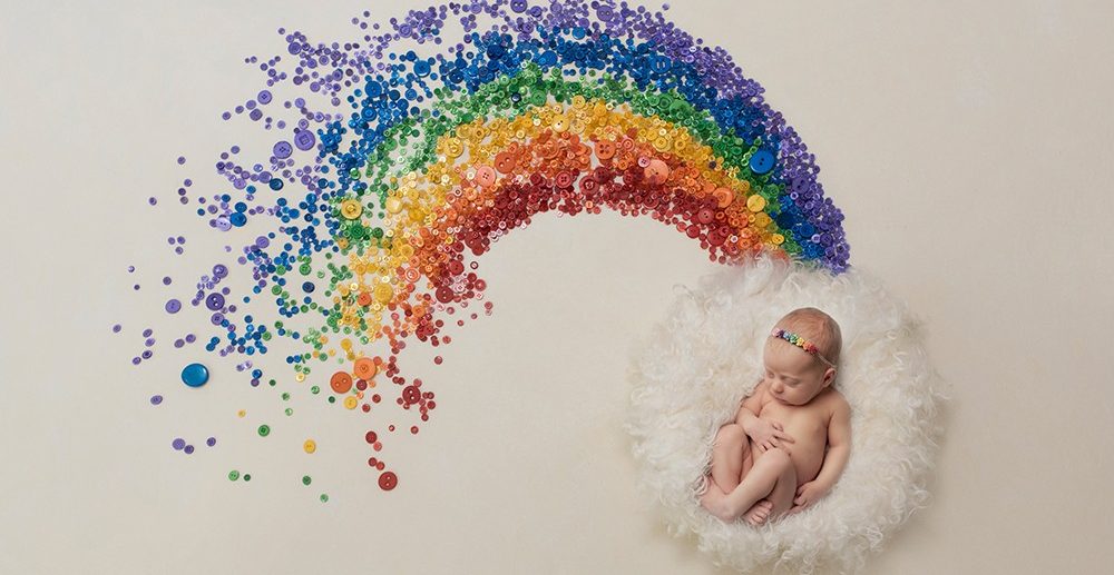 Rainbow baby newborn photographer Northampton