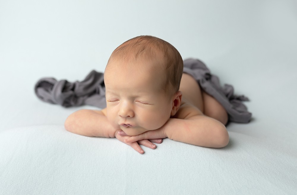 Newborn Photographer Northampton baby boy on blue